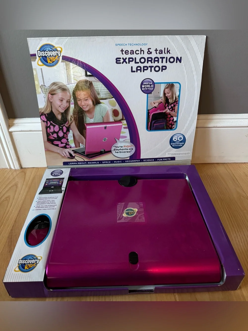 NIB 2010 Discovery Kids Teach & Talk Exploration Laptop Pink Mouse